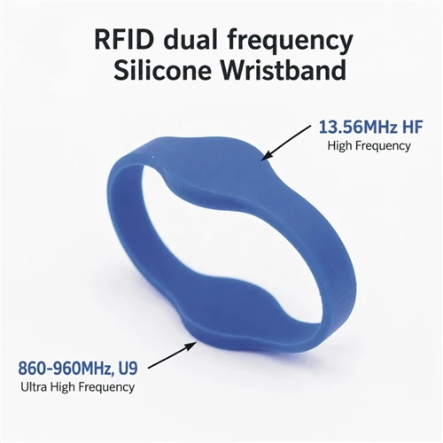 Dual Frequency RFID Silicone Wristband With 13.56MHz HF And 860-960MHz UHF Chip